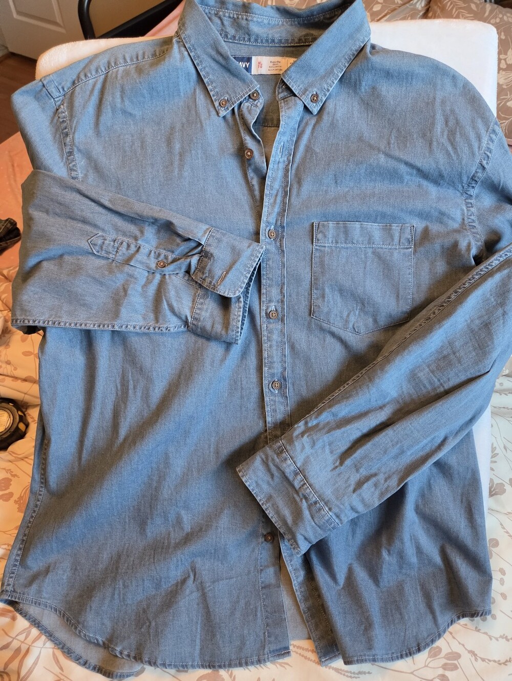 Classic Blue Denim Button-Down Shirt - Men's